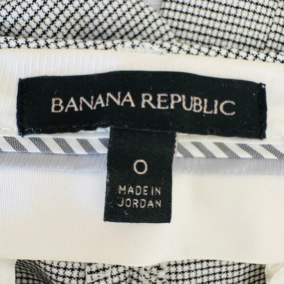 Banana Republic Womens Logan Gray Black Houndstooth Gingham Trouser Pants Sz 0 - Picture 7 of 12